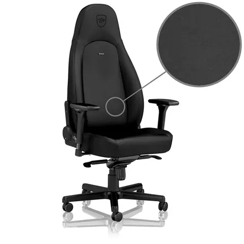 noblechairs ICON Black Edition / Herní židle / syntetická kůže / nastavitelná / pojezdová kolečka / nosnost 150 kg 
