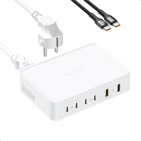 VOLTME Revo 240 PD3.1 4C2A 240W bílá / GaN / 240W / 4x USB-C / 2x USB-A
