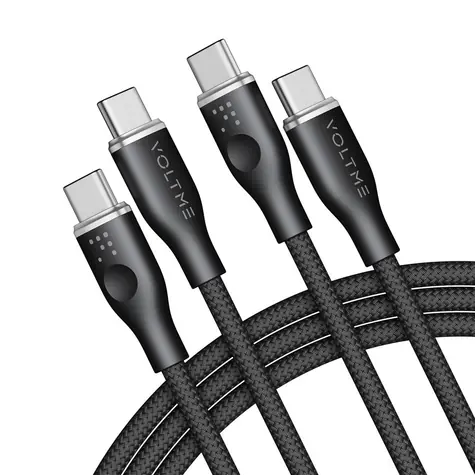 VOLTME Powerlink Rugg Series CTC Kabel USB-C(M) 5A/100W 1.8m černá / 2x USB-C(M)