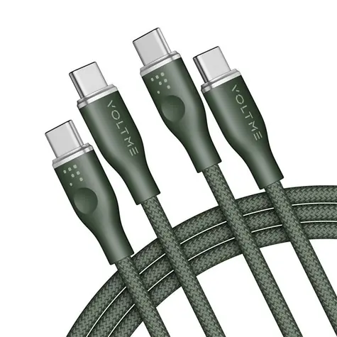 VOLTME Powerlink Rugg Series CTC Kabel USB-C(M) 5A/100W 1.8m zelená / 2x USB-C(M)