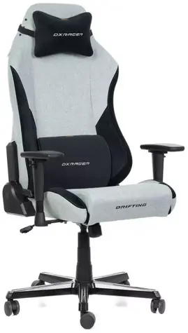 DXRacer DRIFTING XL Herní židle šedo-černá látková / 130-140 cm / látka / 125 kg / 3D-Područky
