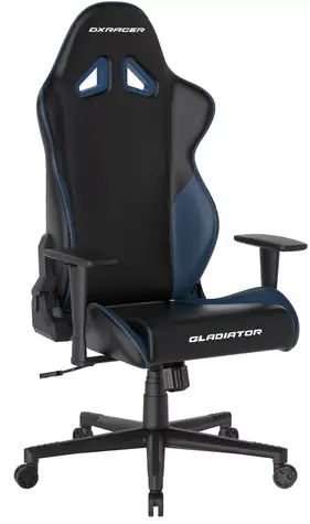 DXRacer GLADIATOR Herní židle černo-modrá / 125-134 cm / syntetická kůže / 130 kg / Područky