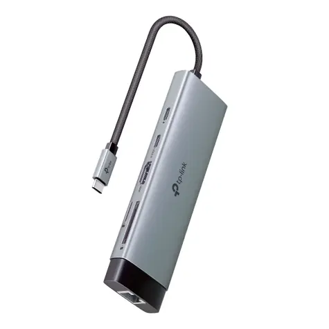 TP-Link UH9120C USB-C Hub 9v1 šedá / HDMI 4K@60Hz  / 3x USB / USB-C / USB-C PD 100W / RJ45 GE / SD/microSD