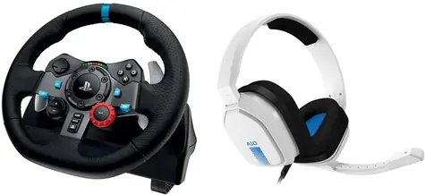 Logitech G29 Driving Force S / Herní volant s pedály + sluchátka Astro A10