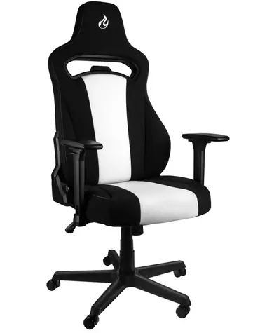 Nitro Concepts E250 Radiant White černo-bílá / Herní židle / tkanina / nastavitelná / pojezdová kolečka / nosnost 125 kg