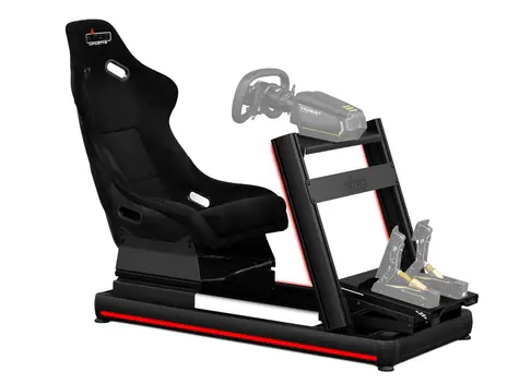 Nitro Concepts E-Racer - LED Bundle černo-červená / Sim skládací závodní rig se sedadlem 