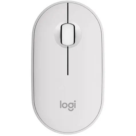Logitech Pebble Mouse M350S bílá / bezdrátová optická myš / 3 tlačítka / 4000dpi