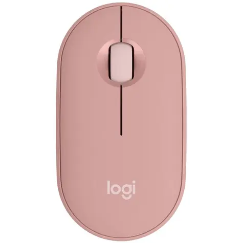 Logitech Pebble Mouse M350S růžová / bezdrátová optická myš / 3 tlačítka / 4000dpi
