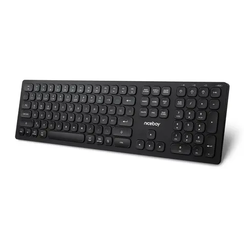 Niceboy OFFICE K30 černá / Bezdrátová klávesnice / CZ&SK layout / 2.4 GHz USB dongle / BT
