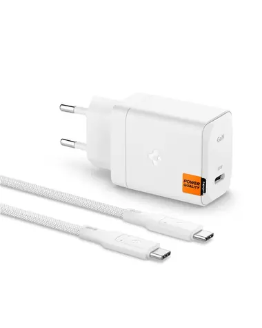 Spigen ArcStation Pro GaN 65W bílá / Nabíječka / 1x USB-C / Kabel USB-C/USB-C