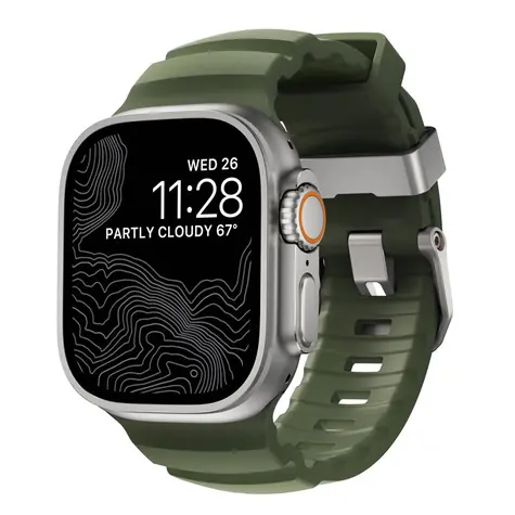 Nomad Rocky Point Band řemínek pro Apple Watch 49/46/45/44/42mm natural/forest