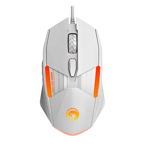 Marvo M291 bílá / Herní myš / optická / 6400 DPI / 6 tlačítek / USB / RGB / 1.4m