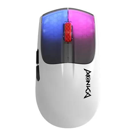 Marvo MONKA G966W bílá / Bezdrátová herní myš / optická / 10000 DPI / 6 tlačítek / USB 2.4GHz / Bluetooth 