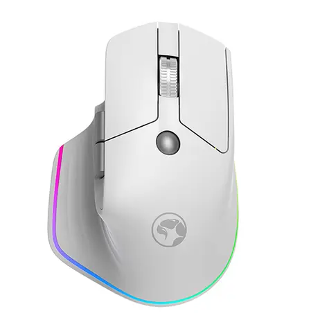 Marvo G803 bílá / Ergonomická bezdrátová myš / optická / 4000 DPI / 6 tlačítek / USB 2.4GHz / Bluetooth