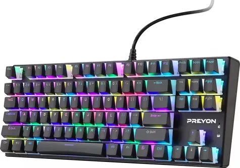 PREYON Brown Blitz Claw černá / herní klávesnice / mechanická / spínače Gateron Brown / TKL / RGB / USB