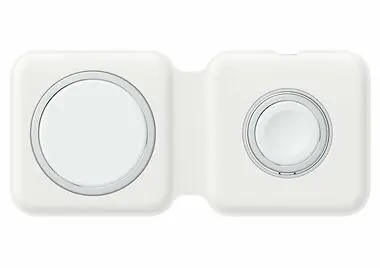 Rozbaleno - Apple MagSafe Duo bezdrátová nabíječka bílá / pro iPhone & AirPods & Watch / kabel USB-C -Lightning v balení / rozbaleno