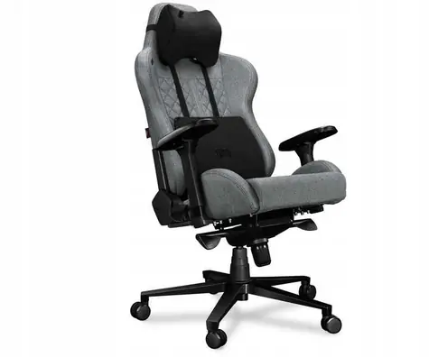 Yumisu 2050 Material šedo-černá / Herní židle / látka / nastavitelná / pojízdná kolečka / nosnost 150 kg
