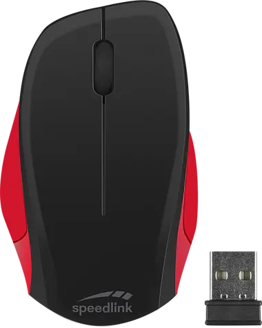 LEDGY Mouse - Wireless černo-červená / bezdrátová myš / optická / 1200 DPI / 3 tlačítka / 2.4GHz