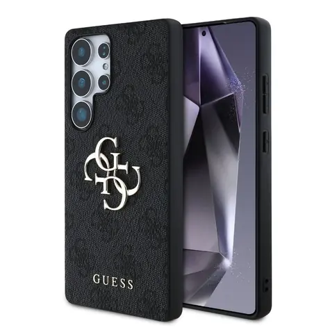 Guess PU 4G Metal Logo Zadní Kryt pro Samsung Galaxy S25 Ultra šedá