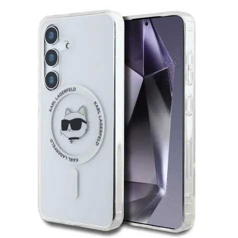 Karl Lagerfeld IML Choupette Head MagSafe Zadní Kryt pro Samsung Galaxy S25 čirá