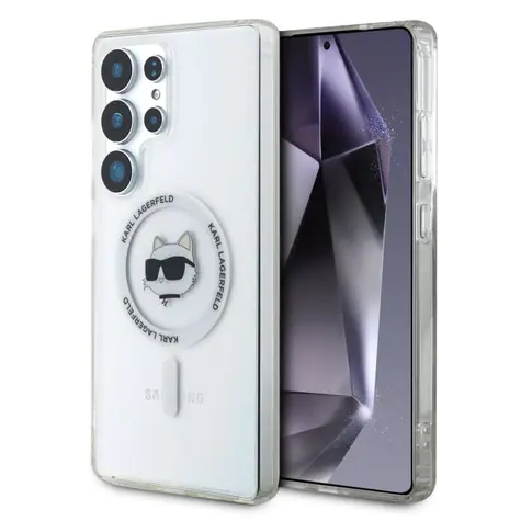 Karl Lagerfeld IML Choupette Head MagSafe Zadní Kryt pro Samsung Galaxy S25 Ultra čirá