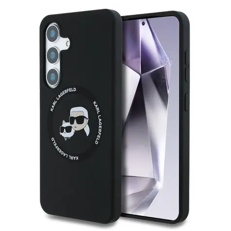 Karl Lagerfeld Liquid Silicone K&CH Heads MagSafe Zadní Kryt pro Samsung Galaxy S25+ černá