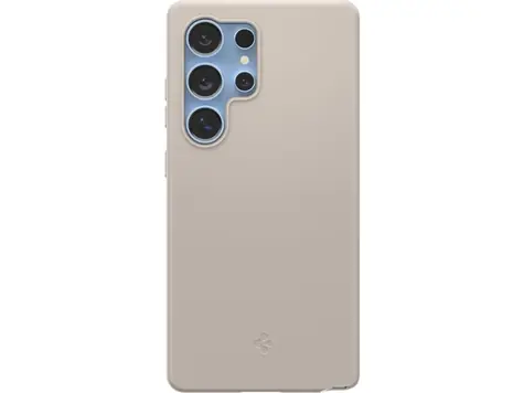 Spigen Silicone Fit MagSafe ochranný kryt pro Samsung Galaxy S25 Ultra natural titanium