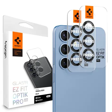 Spigen Glass tR EZ Fit Optik Pro HD tvrzené sklo pro Samsung Galaxy S25+ 2ks černá