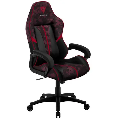 ThunderX3 BC1 CAMO černo-červená / Herní židle / syntetická kůže / pojezdová kolečka / nosnost 150 kg