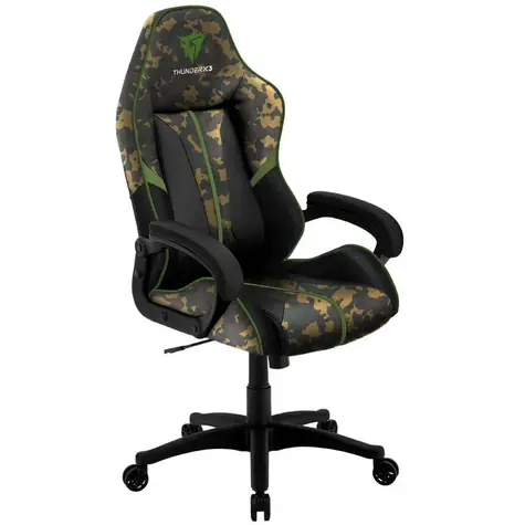 ThunderX3 BC1 CAMO černo-zelená / Herní židle / syntetická kůže / pojezdová kolečka / nosnost 150 kg