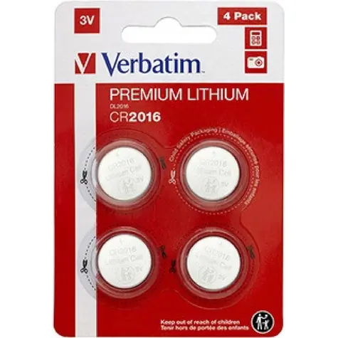 Verbatim CR2016 Lithiové 3V baterie PREMIUM  4ks