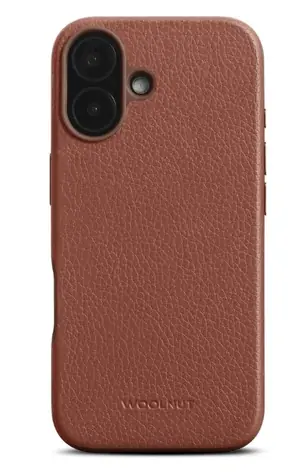 Woolnut Leather Case ochranný kryt pro Apple iPhone 16 hnědá 