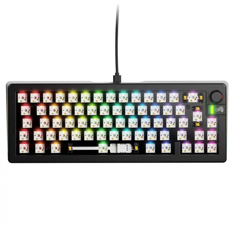 Glorious GMMK 3 65% barebone ISO černá / herní 65% TKL / USB-C / bez spínačů / ISO layout / RGB / 1.4m