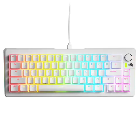 Glorious GMMK 3 65% - Fox Linear ANSI bílá / herní 65% TKL / USB-C / ANSI (US) layout / Fox Linear / RGB / 1.4m