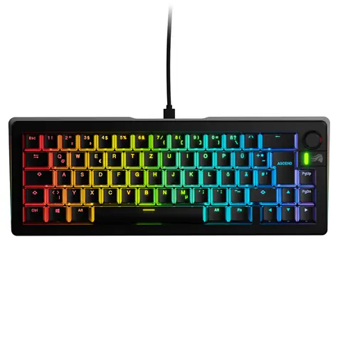 Glorious GMMK 3 65% - Fox Linear (ISO DE) černá / herní 65% TKL / USB-C / ISO (DE) layout / Fox Linear / RGB / 1.4m
