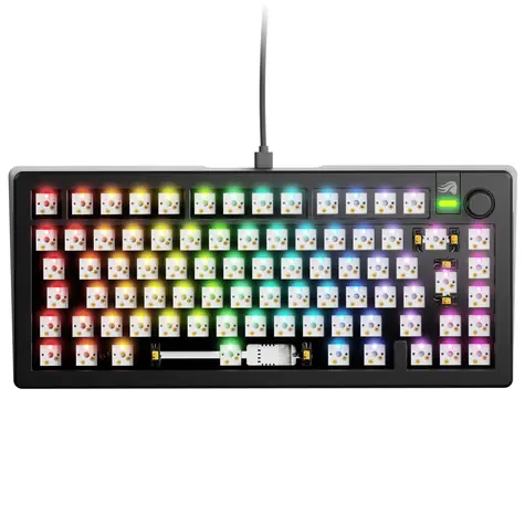 Glorious GMMK 3 75% barebone ISO černá / herní 75% TKL / USB-C / bez spínačů / ISO layout / RGB / 1.4m