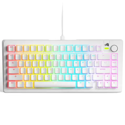 Glorious GMMK 3 75% - Fox Linear ANSI bílá / herní 75% TKL / USB-C / ANSI (US) layout / Fox Linear / RGB / 1.4m