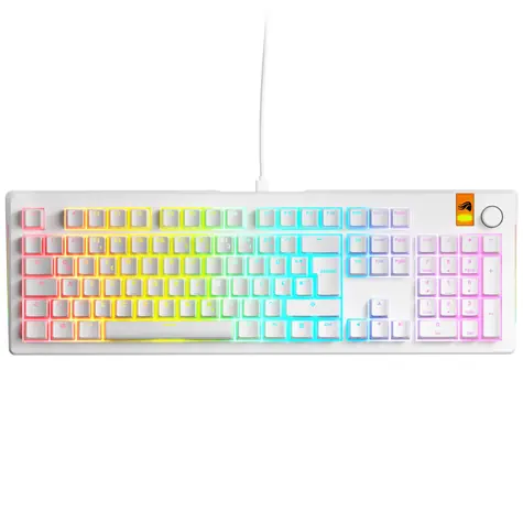 Glorious GMMK 3 HE 100% - Fox HE (ISO DE) bílá / herní 100% / USB-C / ISO (DE) layout / Fox HE / RGB / 1.4m