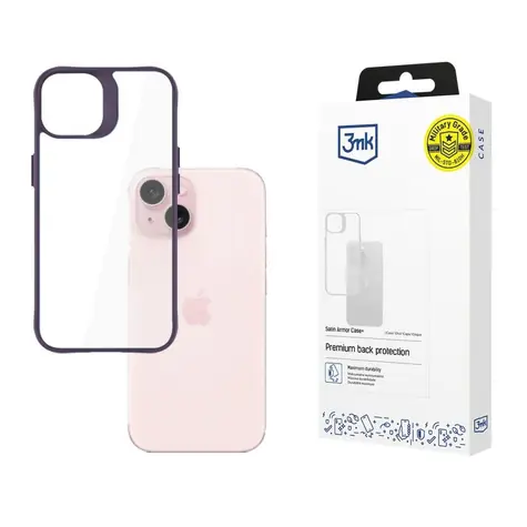 3mk Satin Armor Case+ zadní kryt pro Apple iPhone 15 fialová