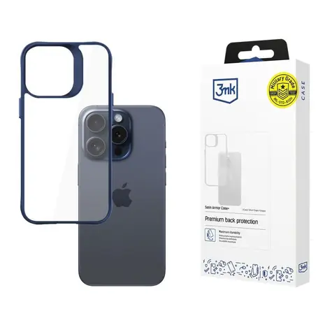 3mk Satin Armor Case+ zadní kryt pro Apple iPhone 15 Pro Max modrá