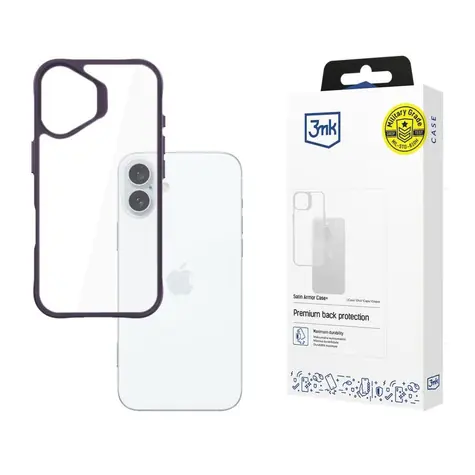 3mk Satin Armor Case+ zadní kryt pro Apple iPhone 16 Plus fialová