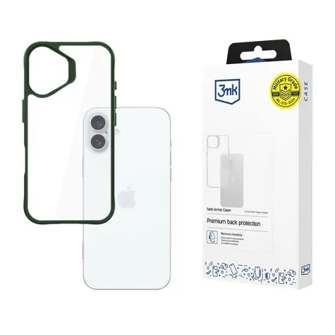 3mk Satin Armor Case+ zadní kryt pro Apple iPhone 16 Plus zelená
