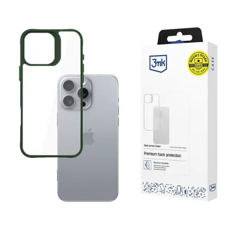 3mk Satin Armor Case+ zadní kryt pro Apple iPhone 16 Pro Max zelená