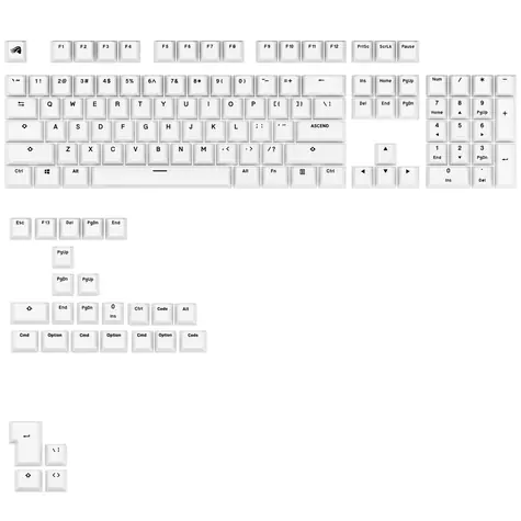 Glorious vyměnitelné klávesy GPBT Basics (ANSI US) - Classic White / PBT / 133 ks / ANSI US layout / Cherry MX(+) 