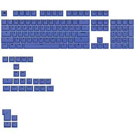 Glorious vyměnitelné klávesy GPBT Basics (ANSI US) - Mana Blue / PBT / 133 ks / ANSI US layout / Cherry MX(+) 