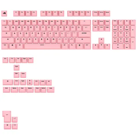 Glorious vyměnitelné klávesy GPBT Basics (ANSI US) - Potion Pink / PBT / 133 ks / ANSI US layout / Cherry MX(+) 