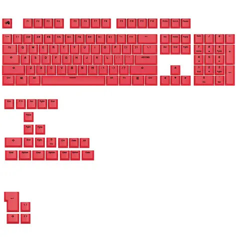 Glorious vyměnitelné klávesy GPBT Basics (ANSI US) - Revive Red / PBT / 133 ks / ANSI US layout / Cherry MX(+) 