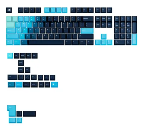 Glorious vyměnitelné klávesy GPBT Gradient (ANSI US) - Celestial Ice / PBT / 131 ks / ANSI US layout / Cherry MX(+) 