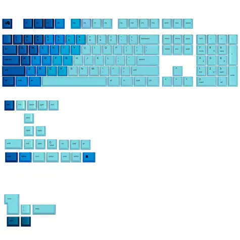 Glorious vyměnitelné klávesy GPBT Gradient (ANSI US) - Ocean / PBT / 131 ks / ANSI US layout / Cherry MX(+) 