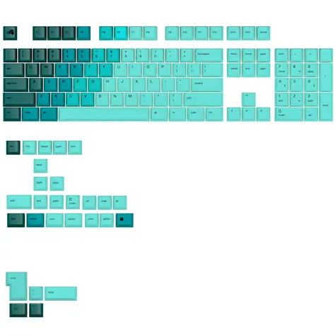 Glorious vyměnitelné klávesy GPBT Gradient (ANSI US) - Rainforest / PBT / 131 ks / ANSI US layout / Cherry MX(+) 
